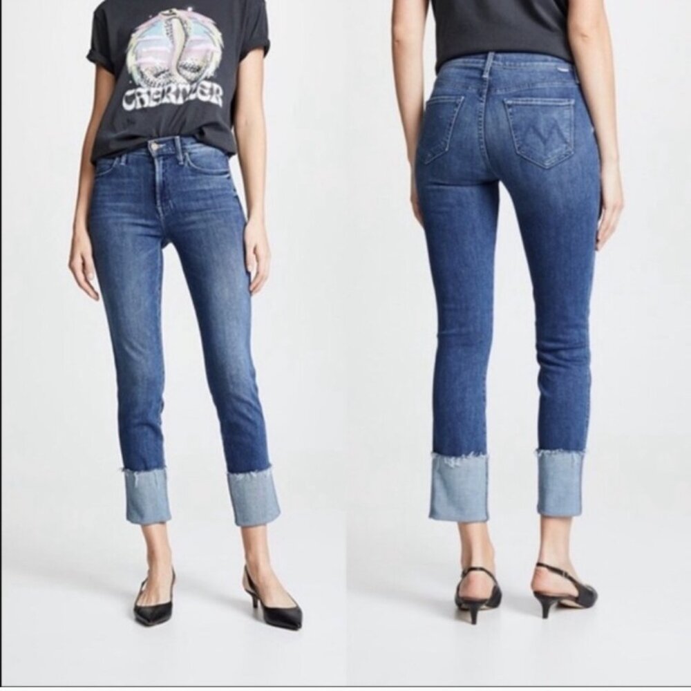 Mother The Ponyboy Cuffed Jeans in Tequila Truth, Size 26